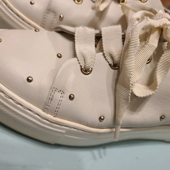 AGL women's Italian leather plate-forme sneakers size 36 or 6 us - Picture 12 of 13